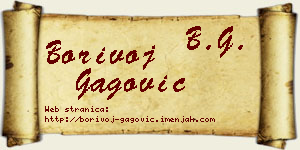 Borivoj Gagović vizit kartica